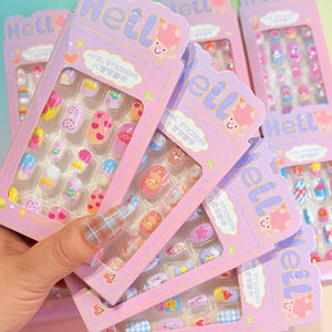 24 <span class=keywords><strong>faux</strong></span> <span class=keywords><strong>ongles</strong></span> pour enfants, motifs de dessins animés, adorables, pour filles, patchs d'<span class=keywords><strong>ongles</strong></span> artificiels en acrylique, à presser, style <span class=keywords><strong>Kawaii</strong></span> - Product Image 1