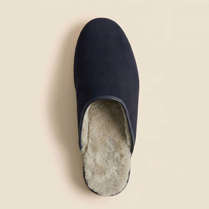 Mules d'intérieur <span class=keywords><strong>de</strong></span> luxe pour hommes en cuir suédé <span class=keywords><strong>de</strong></span> vache, doublées <span class=keywords><strong>de</strong></span> fourrure <span class=keywords><strong>de</strong></span> <span class=keywords><strong>mouton</strong></span>, chaudes, pour l'hiver - Product Image 4