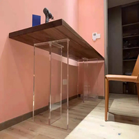 Les fabricants vendent des tables à manger en verre directement rond carré acrylique transparent pieds de table basse