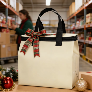 Grand sac à dos isotherme décontracté et durable avec fermeture éclair, écologique, réutilisable, pour courses et aliments chauds ou froids, en non-tissé - Product Image 1