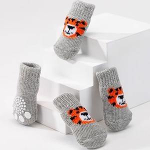 2025 calcetines con estampado de animales para perros Calcetines antideslizantes para perros lindos 2 pares de calcetines para perros Navidad - Product Image 6