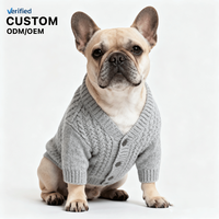 Vêtements pour chiens de luxe Joymay Fashion Designer, veste en jean, polyester et coton écologiques personnalisés, cardigan en tricot duveteux pour l'hiver