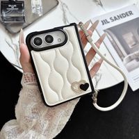 Étui pour iPhone Duo Ultra, Housse de protection haut de gamme en cuir uni pour Apple 18 Fold avec charnière centrale et dragonne