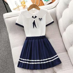 Conjunto <span class=keywords><strong>de</strong></span> Falda Plisada <span class=keywords><strong>de</strong></span> Dos Piezas con Mangas Cortas para Niñas, Estilo Casual, Verano 2026, Conjunto Infantil Dulce <span class=keywords><strong>y</strong></span> Lindo - Product Image 1