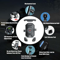 Kewig Support de téléphone réglable personnalisé pour moto Support de téléphone pour guidon étanche IP66 à 360 rotation pour téléphone de 4.7 à 7.2 pouces