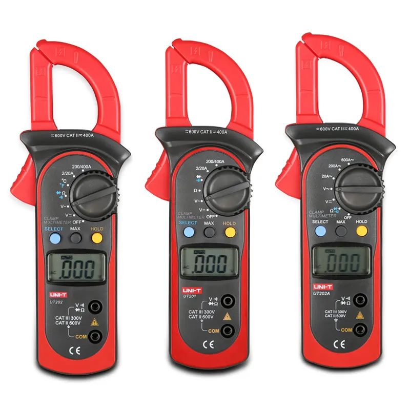 UNI-T-medidor Digital de amperios, pinza amperimétrica profesional, UNI-T, UT201, UT202, UT203, UT204 Plus