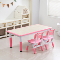 Table et chaise réglables en plastique rectangulaires à prix de gros pour enfants, ensemble table et chaise d'activités pour enfants, mobilier de garderie