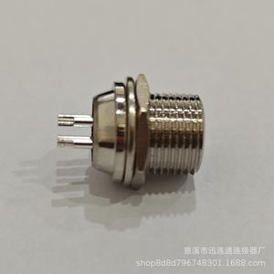 Conector de Aviación Rs765gx12 F de 2 a 7 Pines Gx12 para Montaje en Panel Frontal, Aleación de Zinc, Niquelado, Contactos de Cobre Plateado - Product Image 4