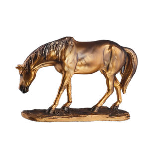Poli reçine antik bronz arap atı heykel ofis masaüstü heykeli - Product Image 2
