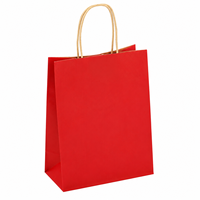 Sac en papier kraft personnalisé de couleur rouge avec impression de logo pour les achats, les cadeaux alimentaires et les solutions d'emballage de marque
