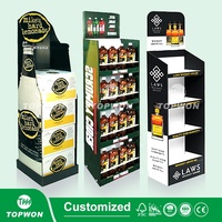 Présentoirs de Sol en Carton Ondulé Sur Mesure pour Boissons Énergisantes, Supports de Présentation de Bouteilles en Carton pour Supermarché et Commerce de Détail