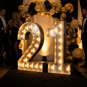 Chiffres géants lumineux de 1,20 m (21, 16, 18, 50) pour décoration de fête d'anniversaire, lettres lumineuses LED géantes pour événements, <span class=keywords><strong>location</strong></span> - Product Image 3