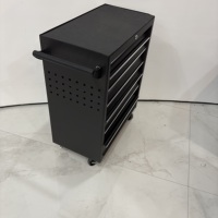 Chariot de rangement robuste pour outils de réparation automobile, 7 tiroirs, système de verrouillage à clé, sur roulettes, en fer, OEM ODM, noir, armoire à outils mobile