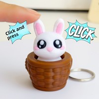 Jouet anti-stress lapin imprimé en 3D, porte-clés de Pâques, breloque de sac, capuchon de clavier à presser, jouet de décompression, vente en gros