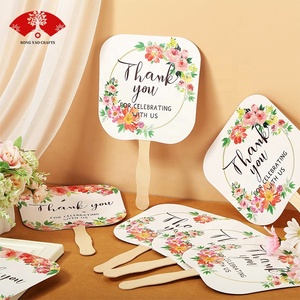 Tùy Chỉnh Chết Cắt Hình Dạng In Các Tông Giấy Tay Fan Hâm Mộ Với Tay Cầm Bằng Gỗ Trung Quốc Cá Nhân Tay Fan Cho Quạt Quảng Cáo - Product Image 5