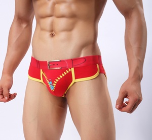Nouvelle conception de <span class=keywords><strong>sous</strong></span>-vêtements sexy pour hommes, coton, fermeture éclair, imprimé, taille basse, slip confortable, vente <span class=keywords><strong>en</strong></span> gros de boxers pour hommes - Product Image 3