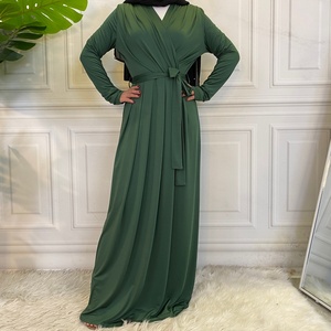 6421 # Robe plissée musulmane, robe de Dubaï, hijab, kaftan, abayas, vêtements islamiques pour femmes, caftan du Ramadan - Product Image 3