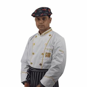 Uniforme de chef, à manches longues, fin, blanc, adapté au printemps et à l'automne, uniforme de travail pour restaurant de style occidental, taille 4XL - Product Image 1