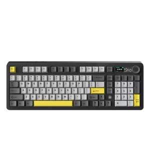 Ak980 Gift <b>Switch</b> V2 (factory Black-grey-yellow) Tri-mode W/ <b>Oled</b> Display Rgb Diy Mechanical Keyboard Ak980 Gift <b>Switch</b> V2 - Product Image 1
