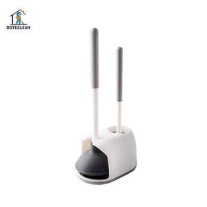 Set Spazzola per WC con Manico Lungo, Spazzola per Pulizia Domestica Senza Angoli Morti con Base - Product Image 1