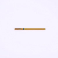Fraise à ongles diamantée professionnelle 3/32 po, tête cylindrique dorée pour manucure russe, pour le nettoyage des cuticules et des peaux mortes, outils de manucure