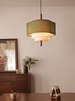 Lampe suspendue LED élégante à plusieurs niveaux en tissu fait main par un designer, télécommande vocale sans fil pour hôtel, café, style moderne