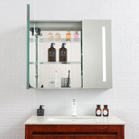 Armoire à miroir en alliage d'aluminium de salle de bain étanche murale personnalisée de style moderne avec lumière LED