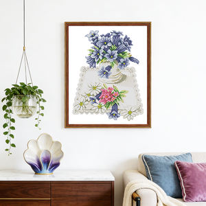 Kits de <span class=keywords><strong>Broderie</strong></span> au Point de Croix Motif Bouquet NKF avec Outils, Tissu Aida Pré-imprimé ou à Broder, Ensemble de <span class=keywords><strong>Broderie</strong></span> DIY, Artisanat Artistique, <span class=keywords><strong>Toile</strong></span> à Broder - Product Image 1