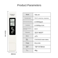 Testeur numérique TDS ou EC portable 3-en-1 de type stylo à électrode haute précision pour l'eau