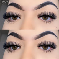 Faux Cils Vrac Marque Privée 5D Fluffy Russe en Bande 3D Faux Vison 15mm Courbés Naturels