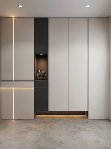 Mobile da <span class=keywords><strong>Ingresso</strong></span> HAIYUE in Stile Minimalista con Piano d'Appoggio Sospeso e Scaffalature Stratificate, Mobile Decorativo Personalizzabile - Product Image 3