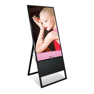 새로운 소매 쇼핑몰 저장소 32 "43" 바닥 스탠드 휴대용 LCD 포스터 디지털 광고 디스플레이 보드
