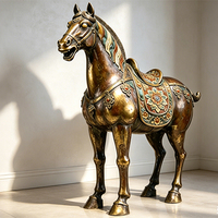 Sculpture réaliste de cheval en bronze pour galerie intérieure, statue en bronze