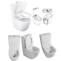 WC monobloc commercial avec bidet intégré, produit sanitaire haut de gamme, pour salle de bain, à poser au sol