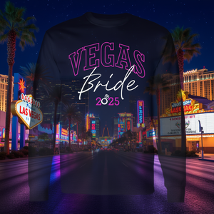 Camiseta de Manga Larga para Despedida de Soltera, Vegas Bride 2025 - Product Image 3