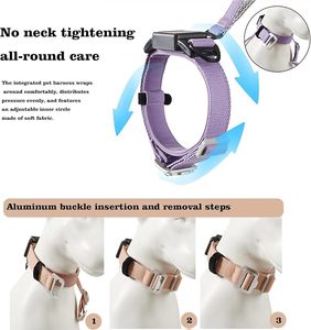 Collar de correa retráctil para perros pequeños y medianos, cordón de Kevlar resistente a la masticación con almohadilla de algodón, cuello ajustable - Product Image 4