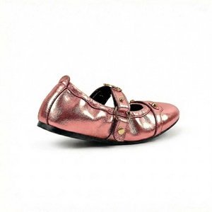 Bailarinas Mary Jane de PU metalizado estilo punk Y2K con punta redonda, tachuelas cilíndricas y correa con hebilla, ideales par - Product Image 6