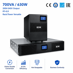 9SX 700i Onduleur en ligne 700VA 630W Tour à double conversion Onde sinusoïdale pure Alimentation de secours pour serveurs et équipements réseau - Product Image 2