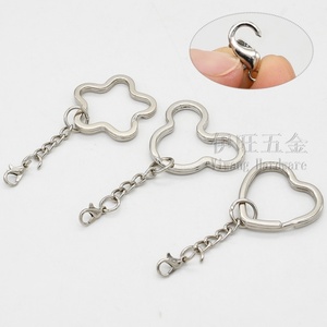 YIWANG Factory Wholesale Silver Mickey Key Chain Metal DIY Heart Flat Split Key Ring Keychain Ring Parts - Product Image 5