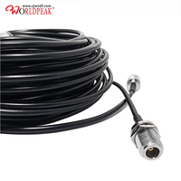 Câble coaxial RF personnalisé RG58 avec connecteur mâle N plaqué argent vers connecteur femelle N traversant, connecteur RF à sertir, câble de raccordement