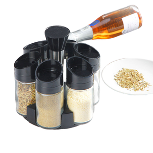 Support à épices rotatif en verre au design minimaliste, idéal pour la rentrée scolaire, pour salières et poivrières - Product Image 1
