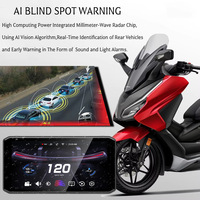 Caméra de moto 2K, caméras avant et arrière, avertisseur d'angle mort BSD, enregistreur embarqué pour moto, CarPlay, surveillance de la pression des pneus