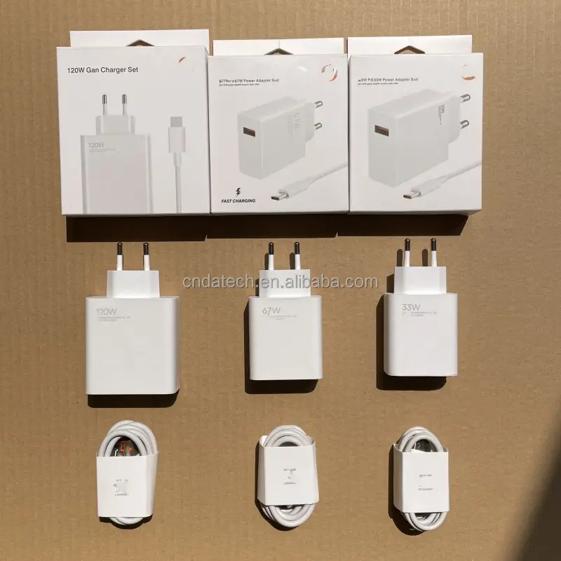 Turbo chargeur type c cable 120W 67W 33W Power Adapter set super fast charging USB wall charger for Xiaomi 13 Pro Redmi Note 12