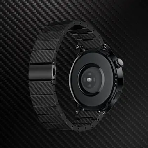 Bracelet de montre de luxe CAOWTAN pour <span class=keywords><strong>Huawei</strong></span> <span class=keywords><strong>GT2</strong></span> 3 20mm 22mm pour bracelets de montre Samsung 4 5 <span class=keywords><strong>Pro</strong></span> bracelet à motif en Fiber de carbone classique - Product Image 3