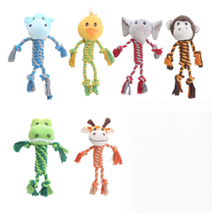 Produttore all'ingrosso eco-friendly cane masticare peluche nuovo simpatico animale peluche giocattolo con gambe lunghe corda di cotone per animali domestici - Product Image 1