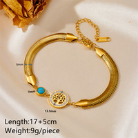 Grosir Pabrik Gelang Titanium Lapis Emas 18K Tahan Air Motif Kupu-kupu Pohon Ular Rantai Perhiasan Fashion Wanita