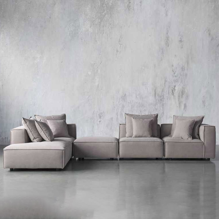 Nordic Luxury cloth corner fabric furniture set lounge modular L shape sectional Living Room Sofas