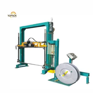 Máquina flejadora de palés horizontal/vertical automática, fuerza de flejado de 250kg para materiales de construcción, industria de ladrillos y metal