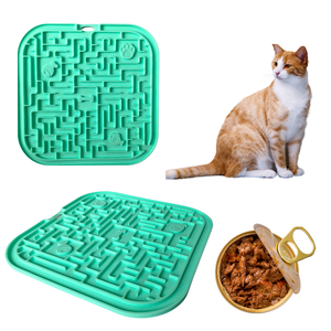 Tapis à lécher carré en silicone pour animaux de compagnie, assiette d'alimentation pour animaux, assiette à alimentation lente - Product Image 2