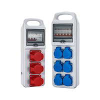 Boîte de distribution de prises portables d'extérieur étanche IP44 industrielle 400V 16A 3 prises RCD